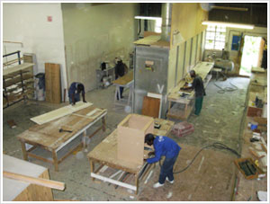 Kitchen and Cupboard Centre factory floor Kitchen and Cupboard Centre factory floor